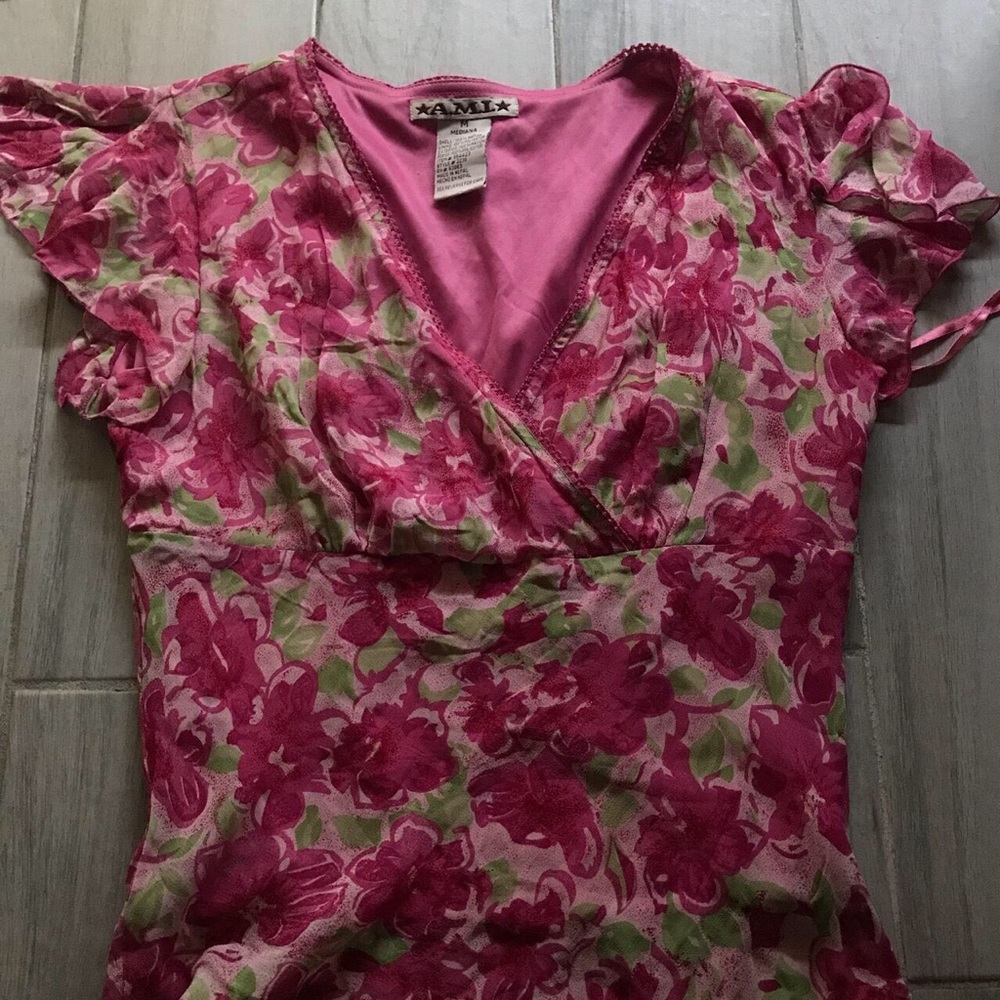 Pink Floral 90s Blouse